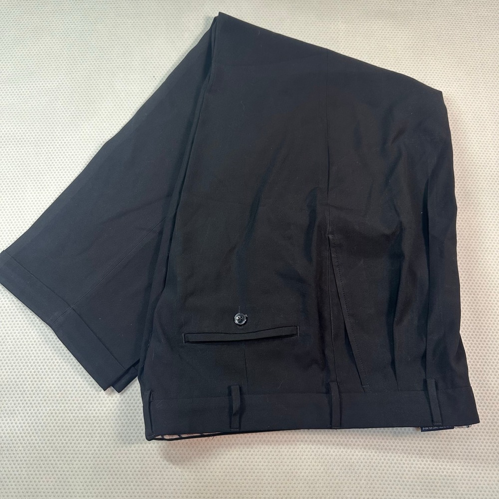 Perry Ellis America Dress Pants Mens 32x30 Black Double Pleated Cuffed NWOT‎